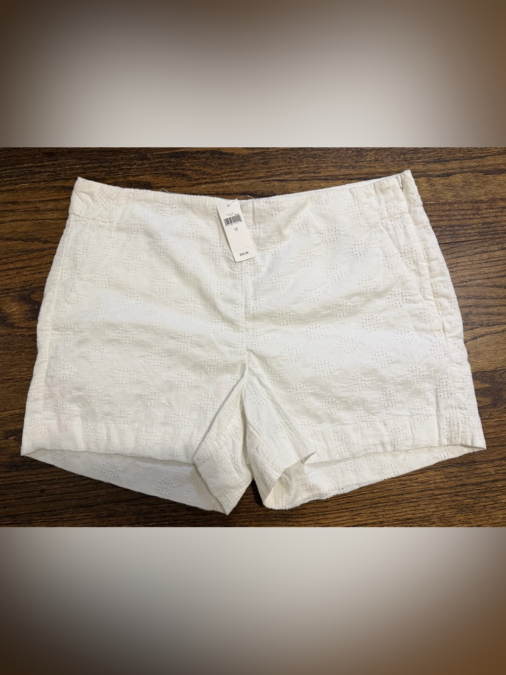 Banana Republic White Eyelet Flat-Front Shorts - Picture 7 of 8
